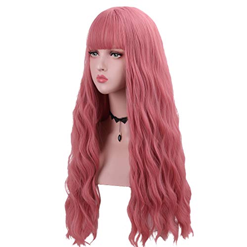 SinRain Uzun Dalga Lolita peruk Patlama İle Kızlar için Doğal Görünümlü Peruk (Sarışın)