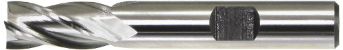 Drillco 5150A Serisi Yüksek Hızlı Çelik Düzenli Uzunluk Bitirme Merkezi Kesme Ucu Değirmeni, Kaplanmamış (Parlak) Kaplama, 6