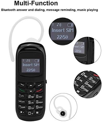 ASHATA Mini Küçük Cep Telefonu, Mini Cep Telefonu Mini Cep Telefonu Kulaklık ile Bluetooth Çevirici Cep Telefonu Kulaklık Kulak