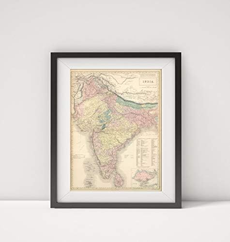 SONSUZ FOTOĞRAFLAR 1854 Bangladeş Haritası|Hindistan|Başlık: Hindistan. Edinburgh, A. &tarafından Yayınlandı. C. Siyah. S. Ha