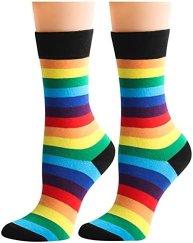 Bblulu Mens Womens Renkli Çizgili Mürettebat Çorap Orta Tüp Çorap Yüksek Çorap Kadın Kızlar için