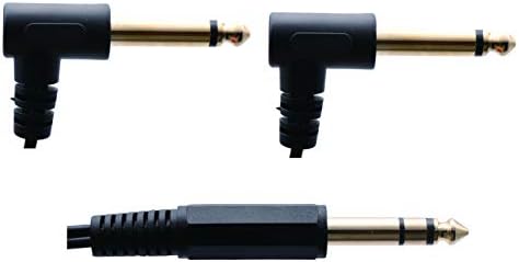 zdyCGTime 6.35 mm için 2 * 6.35 Ses Y Splitter Kablo, altın Kaplama 90 Derece 1/4 İnç 6.35 mm Erkek TRS Stereo için 2(Çift) 6.35