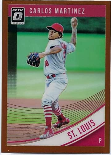 2018 Donruss Optik Bronz 144 Carlos Martinez St. Louis Cardinals Resmi MLB PA Beyzbol Ticaret Kartı Ham (NM veya Daha İyi) Panini