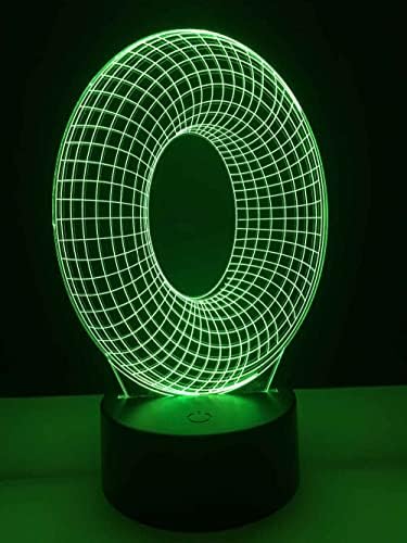 SWTZEQ Çocuklar için LED Gece Lambası, 3D Illusion Lamba mektup O Dim LED Gece Lambası Başucu Lambası ile 16 Renk Değiştirme,