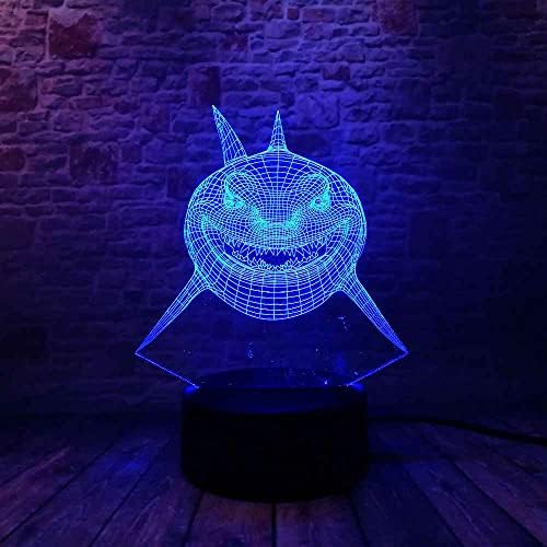 SWTZEQ 3D LED Gece Lambası Köpekbalığı Hayvan 16 Renk Değişimi, Dokunmatik Anahtarı Uzaktan Kumanda ile çocuk Lambası Masa Lambası