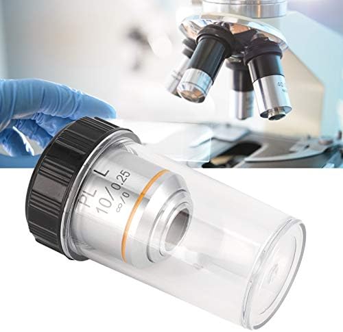 Wosun 10X Objektif Lens, PL10X Sonsuz Uzun KP‑10X Mikroskop Objektif Lens Alüminyum Alaşım Sonsuz Objektif Lens için Metalurjik