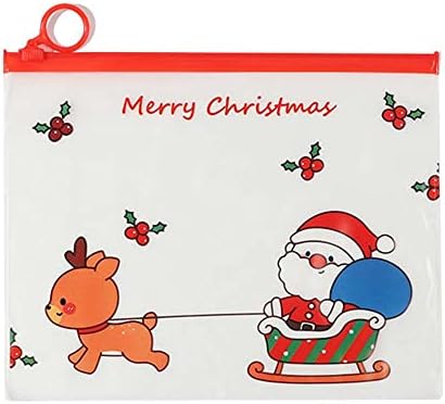 MAOXİ Kore belge organizatörü, yaratıcı Karikatür Noel Kalem Çantası Yüksek Kapasiteli Kawaii Noel Halka Dosya Çantası Pratik