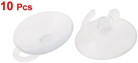 uxcell PVC Şapka Ceket Enayi Vantuz Kanca 30mm Çap, Temizle, 10 Parça