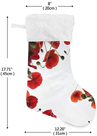 REFFW Noel Stocking Kitleri için Aile Tatil Noel Parti Süslemeleri Büyük Klasik Kişiselleştirilmiş ile Beyaz Peluş Trim Çiçek