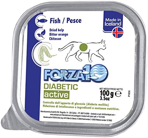 Diyabetik Destek ve Kontrol için Forza10 Islak Diyabetik Kedi Maması, Balık Aromalı Konserve Kedi Maması ıslak, Diyabetli Yetişkin