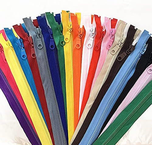20 ADET 5 Numarası 25-70 cm Ayrılabilir Reçine Fermuar Açılış Kilit Plastik Zip Dikiş Seti (Renk: Shier, Boyutu: 30 cm)