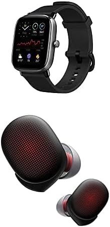Amazfit GTS 2 Mini Fitness Akıllı Saat ( Gece Yarısı Siyahı) + PowerBuds Gerçek Kablosuz Kulaklıklar (Siyah) Paket, Kalp Atış