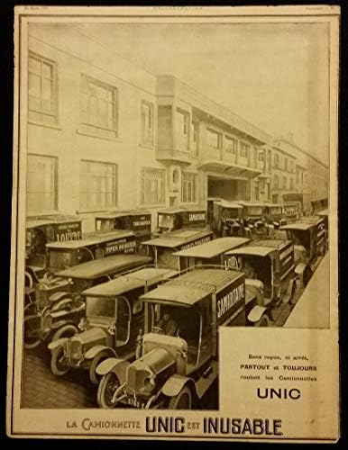1925 Camionette UNIC * La Camionettes UNIC est kullanılamaz * BÜYÜK VİNTAGE RENKLİ OLMAYAN REKLAM-FRANSIZ-GÜZEL ORİJİNAL !!