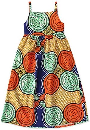 Dıgood Küçük Kızlar Dashiki Afrika Elbiseler,Toddler Bebek Çocuk Etnik Tarzı Eğimli Omuz Parti Elbise Giysileri