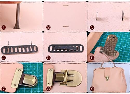 SimpleLif Kalp Şekli Dönüş Kilidi Büküm Kilidi, DIY Çanta Çanta Çanta için Metal Toka Donanım