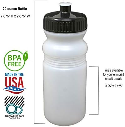 Rolling Sands 20 Ons Spor Su Şişeleri 100 Paket, BPA İçermez, ABD'de Üretilmiştir, Bulaşık Makinesinde Yıkanabilir