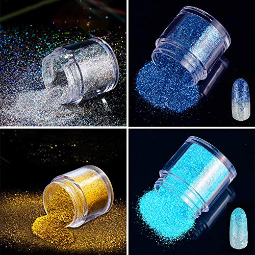 lEIsr00y Nail Art 10g İnce Glitter Toz DIY Nail Art Manikür İpuçları Pigment Dekorasyon-Gök Mavisi