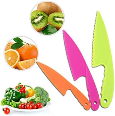 YAKA 8 Parça Plastik Bıçak Çocuklar Emniyet Bıçak Seti, çocuk Güvenli Pişirme Şef Naylon Bıçaklar için Meyve, Ekmek, Kek, sebze,