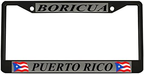 Boricua Porto RİKO Siyah Metal Oto Plaka Çerçevesi Araba Etiketi Tutucu