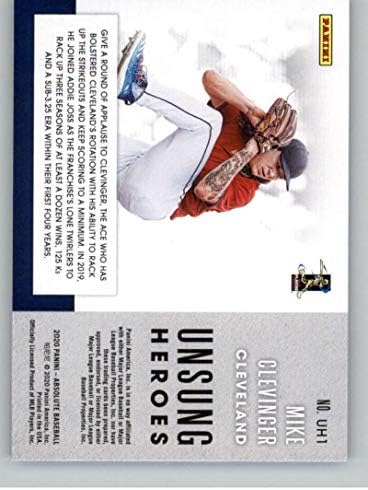 2020 Mutlak Unsung Heroes Spectrum Mavi Beyzbol 1 Mike Clevinger Cleveland Kızılderilileri Panini America'dan Resmi MLB PA Ticaret