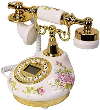 PDGJG Vintage Stil Push Button Seramik Antika Telefon Arama Masa Telefonu Ev Dekor