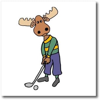 3dRose komik sevimli geyik Golf spor karikatür - demir ısı transferleri (ht_353066_2)