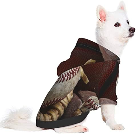 ZİSRA Vintage Beyzbol Baskılı Evcil Köpek Hoodies Giyim Kış Polyester Köpek Giysileri