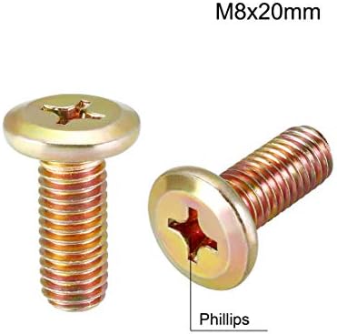 uxcell M8x20mm Phillips Kafa Makine vidaları Çinko Kaplama Çapraz Vida Deri Bağlantı Elemanları Cıvata Hesap Kitap Tam Iplik