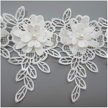 XSRJ 10 / 20X Beyaz Pamuk Inci Çiçekler Yaprak Işlemeli Dantel Trim Şerit Kumaş Dikiş Malzemeleri Zanaat Konfeksiyon Şapka Dekorasyon