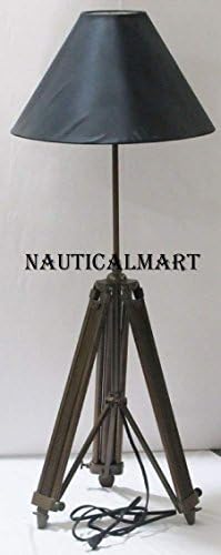 NauticalMart Kraliyet Denizcilik Antik Finish Tasarımcı Koleksiyon Metal Tripod Zemin Lambası Standı