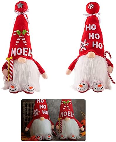 Hıeefı Noel Gnome Dekorasyon Santa Peluş Rakamlar ile ışık Meçhul bebek süsleri noel süslemeleri 2 adet (Pil)