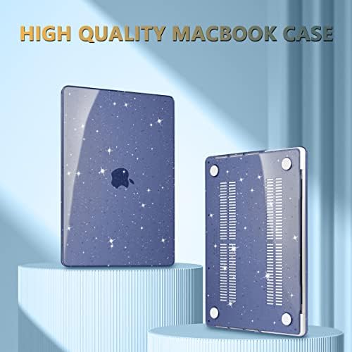 CİSSOOK Lacivert Sparkly Glitter Kılıf için MacBook Pro 14 İnç M1 Pro A2242 2021 Yayın, plastik Bling Yıldız Sert Kabuk Kılıf
