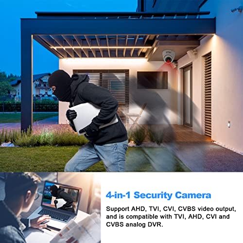 AHD Kamera, Kablosuz Güvenlik Kamera Açık, koaksiyel Video Kamera 4 in 1 Dome 1080 P 24 ADET Kızılötesi Led'ler IP66 Su Geçirmez