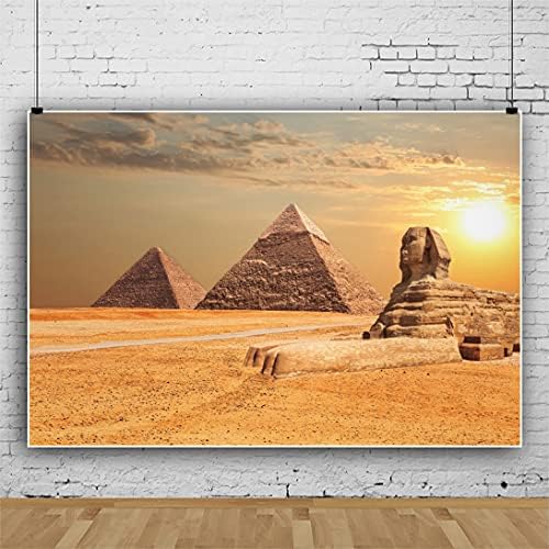5x3FT Antik Mısır Sfenks Piramit Zemin Afrika Çöl Mısır Simgesel Resimleri Günbatımı Fotoğraf Arka Plan Seyahat Tur Fotoğraf