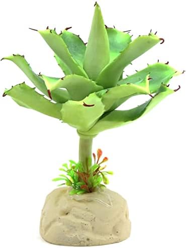 EuısdanAA Açık Yeşil Plastik Gerçekçi Lotus Bitki Akvaryum Teraryum Bitkiler Süs Sürüngenler için(Ornamento de plantas de terrario