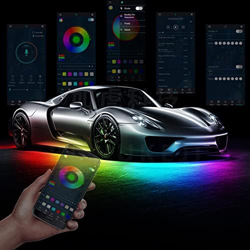 NC 12 V Led RGB araba Underglow ışıklar şerit Undercar Glow ışık IP68 dış araba ışıkları ile APP Kontrol müzik modu için araç