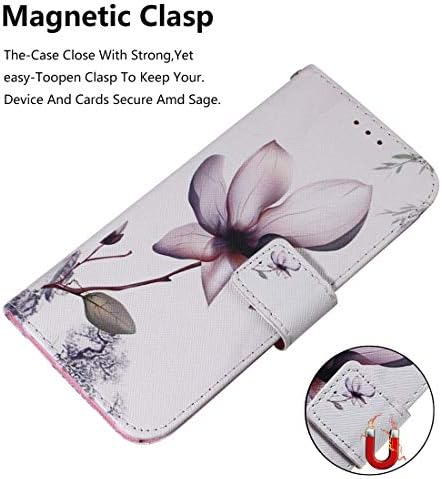 Cep Telefonu Kılıfı Manolya Çiçek Desen Renkli Çizim Yatay Çevir Kılıf Sony Xperia L3 için, Tutucu ve Kart Yuvaları ve Cüzdan