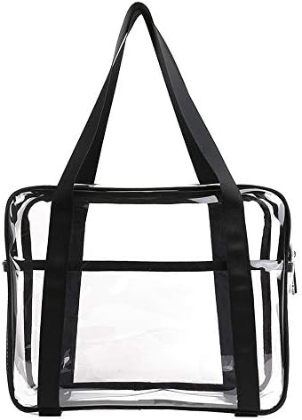 LISM Temizle Tote Çanta See-Through omuz çantaları Kadınlar için Ağır Şeffaf Çanta Çanta Spor Iş Seyahat Yıkama Çantası makyaj