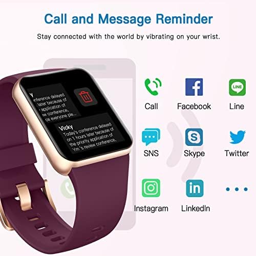 Akıllı saat, ZOSKVEE Smartwatch ile Android ve ıOS için Kalp Hızı, Kan Oksijen Doygunluğu, 1.4 Dinamik İzle Yüz IP68 Su Geçirmez,