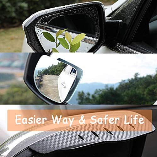 Kör Nokta Aynalar için Araba-3 in 1-Yağmur Visor Kaş ve Yan Ayna Filmi-Su Geçirmez Araba Ayna Sticker Koruyucu Karbon Fiber Doku