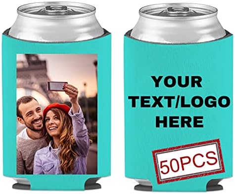 Özel Can Soğutucu Kollu 50 Paket Kişiselleştirilmiş Bira İçecek Can Soğutucular Toplu Logo Metin ile Düğün Bekarlığa Veda Partisi