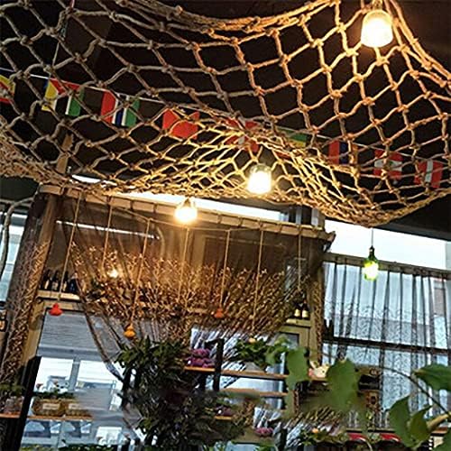 AIAI: Kenevir Halat Net-Güvenlik koruma ağı Halat Retro Bar Restoran Tavan Bitki Tırmanma Dekoratif Net El Dokuması Kenevir Halat