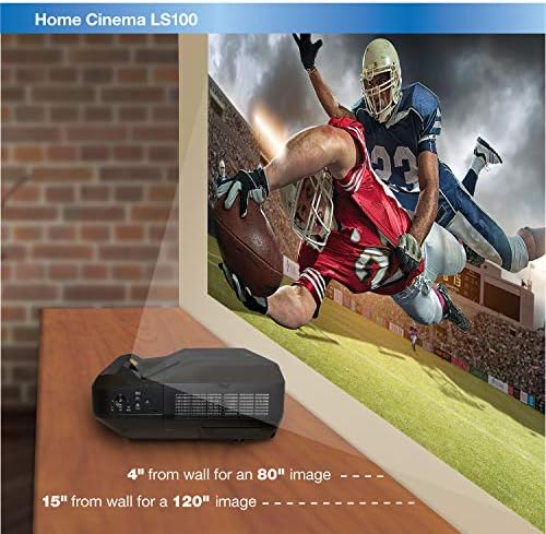 Epson Ev Sineması LS100 3LCD Ultra Kısa Mesafeli Projektör, Full HD ve %100 Renk Parlaklığına Sahip Dijital Lazer Ekran (Yenilenmiş)