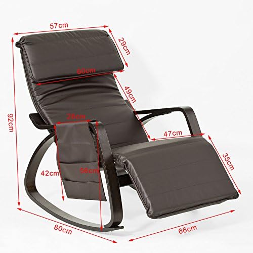 Haotian Yeni Relax Sallanan Sandalye Şezlong Ayarlanabilir Footrest ve Çıkarılabilir Yan Çanta ile, FST20-BR