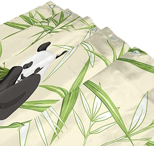 Oyıhfvs Pandalar ile Bambu Yeşil Yapraklar Dikişsiz Su Geçirmez Duş Perdesi, Makinede Yıkanabilir Küvet Durak Perde Astar, Hiçbir