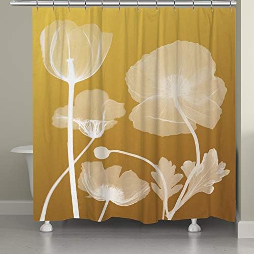 Laural Home X-Ray Sarı Çiçekli Duş Perdesi 71x74
