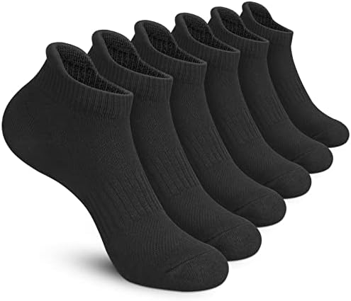 Felıcıgeely Ayak Bileği Atletik Koşu Çorap Düşük Kesim spor çorapları Nefes Yastıklı Tab Çorap Erkekler Kadınlar için 6 Pairs