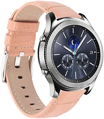 Samsung Galaxy Watch 46mm / Gear S3 Frontier / Classic Bantları ile uyumlu, 22mm Tutuşunu Deri Saat Bantları, Erkekler Kadınlar