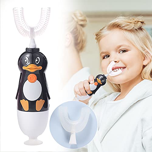 Tthxqıng Çocuk U-şekilli Elektrikli Diş Fırçası 360° Kapsamlı Temizlik, Beyazlatma Ve Masaj Diş Fırçası U-şekilli Şekil (Siyah,