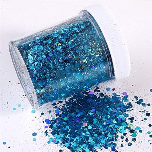 Earlyad 18-Renk Oje Toz Jel Cam için, Uzun Ömürlü Emniyet Glitter Glitter ile Tırnak Dekorasyon (18 Şişeler)